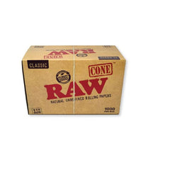 raw cones wholesale classic 1 1/4 size 1000 box  bulk manufacturing cultivation