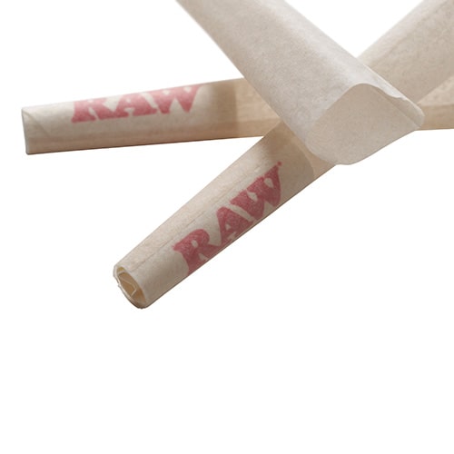 zoomed in view of raw organic 1 1/4 size cone filter
