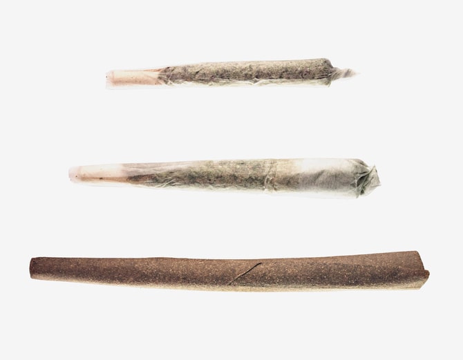 two raw cones and a blunt