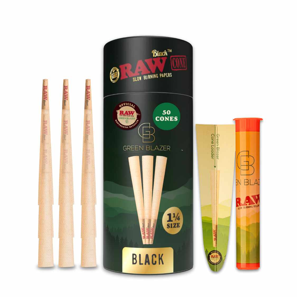 RAW Black Cones - 1 1/4