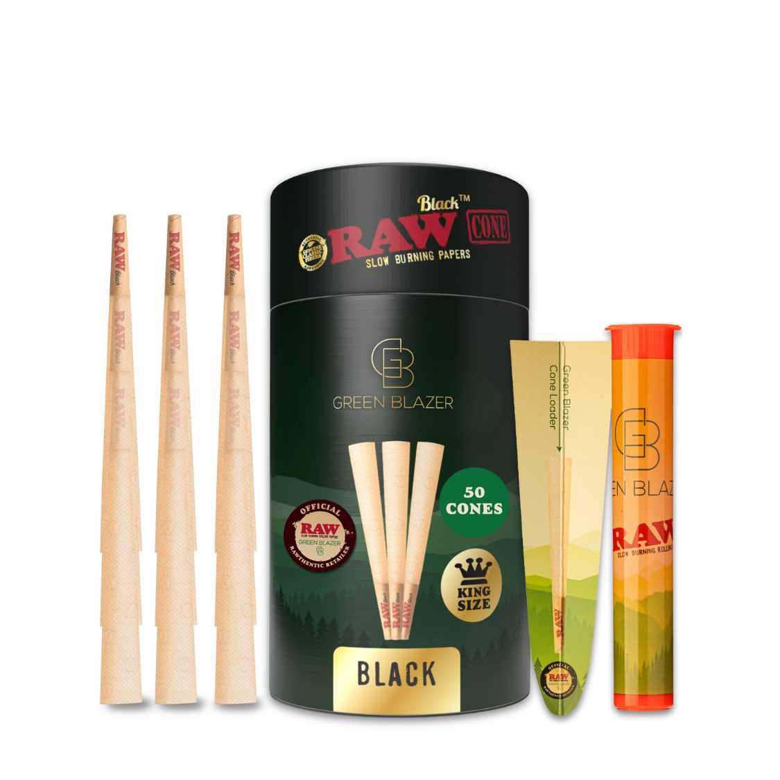 RAW Black King Size Cones