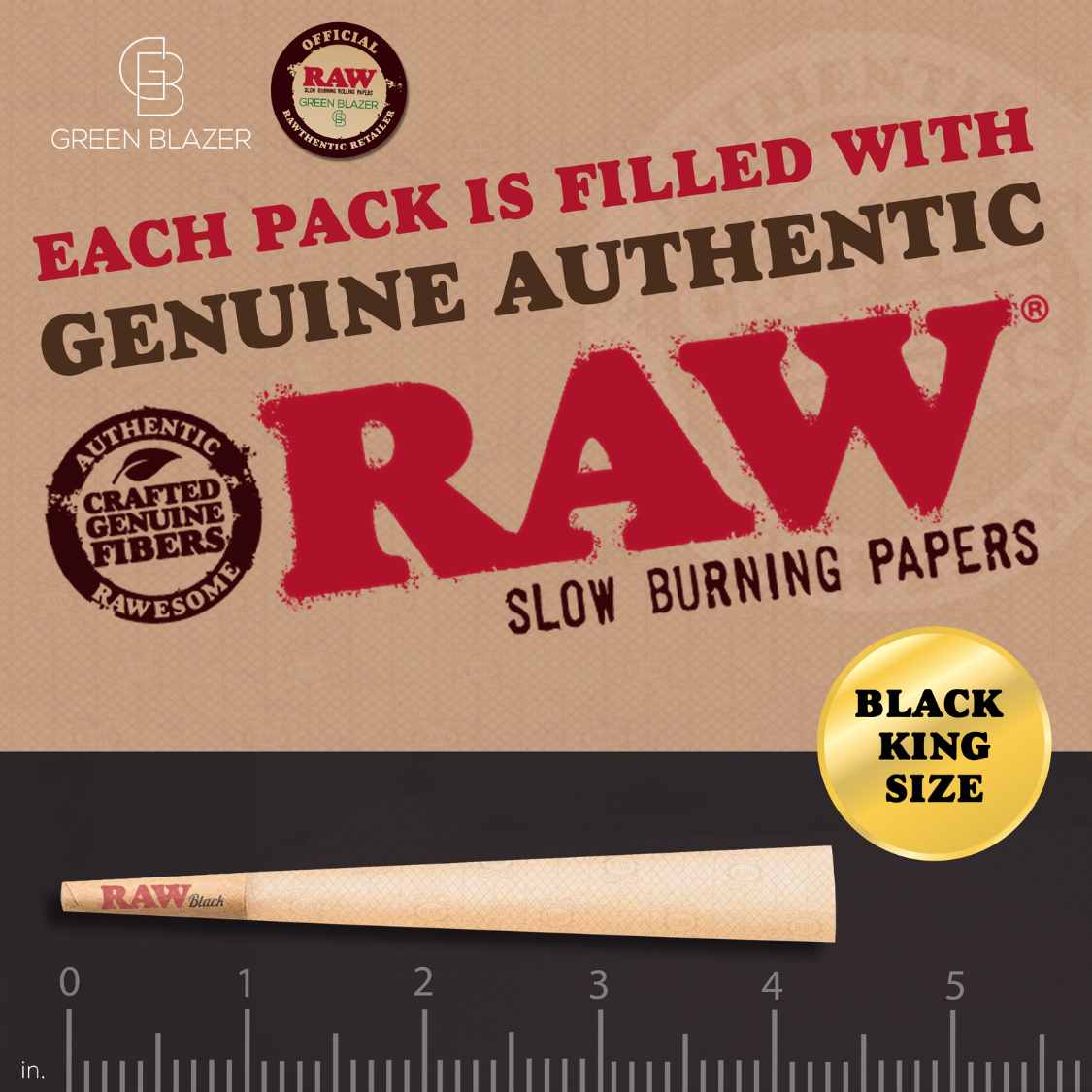 RAW Black King Size Cones