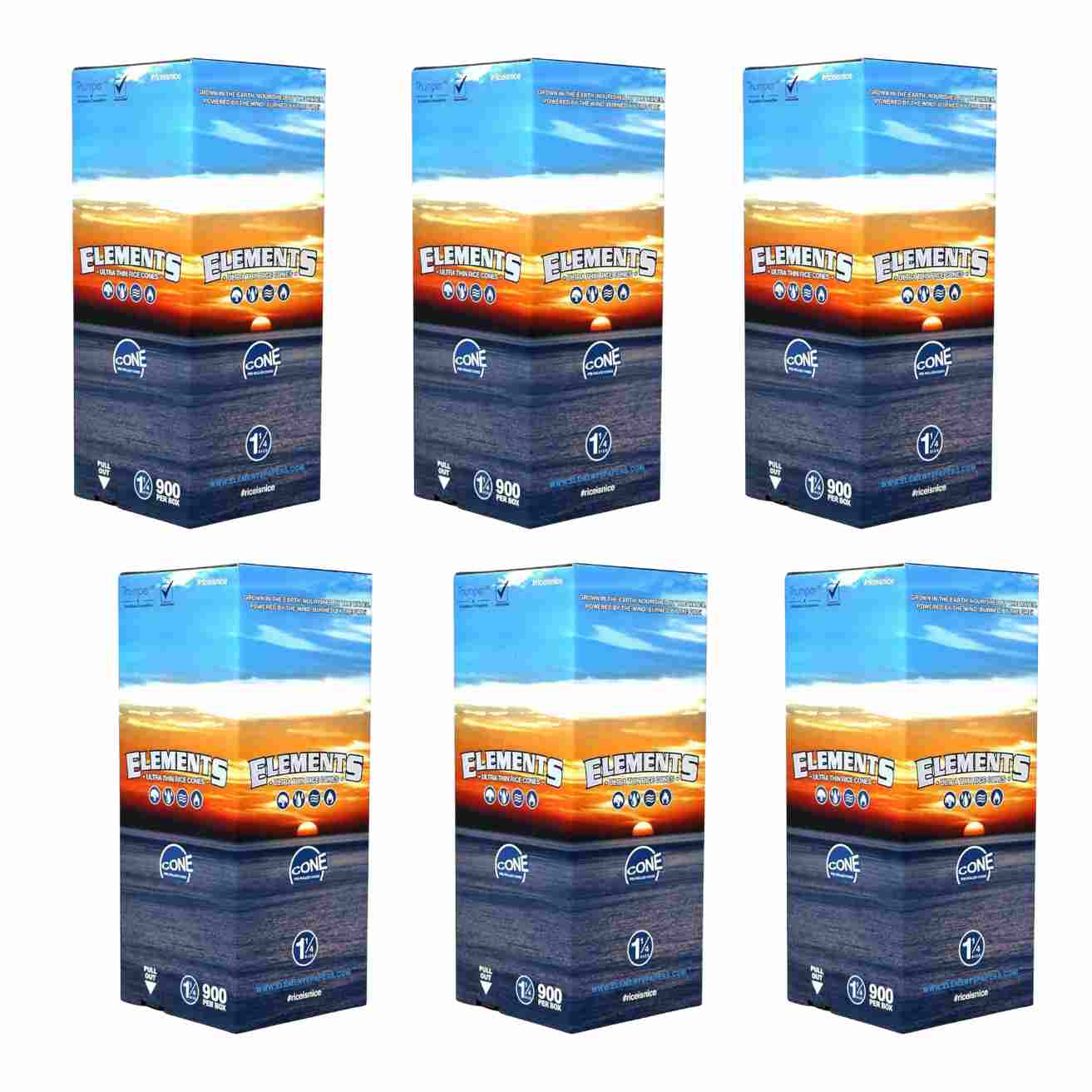 Elements Ultra Thin Rice Paper King Size Pre Rolled Cones - 800 Count - Green Blazer