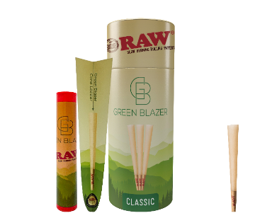 98 Special RAW Cones, Classic, 98mm, 3.75 in. long – Green Blazer