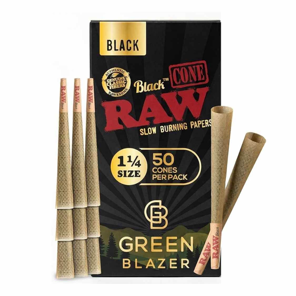 RAW Black Cones - 1 1/4