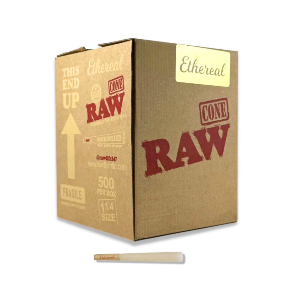 RAW Ethereal 1 1/4 Size 500 Cones Bulk Box - Green Blazer