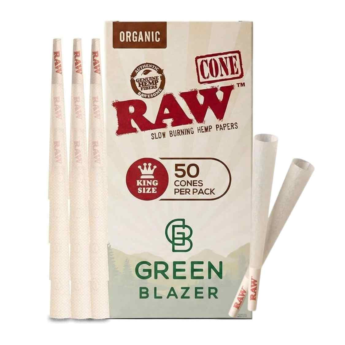 RAW Organic King Size Cones - Green Blazer