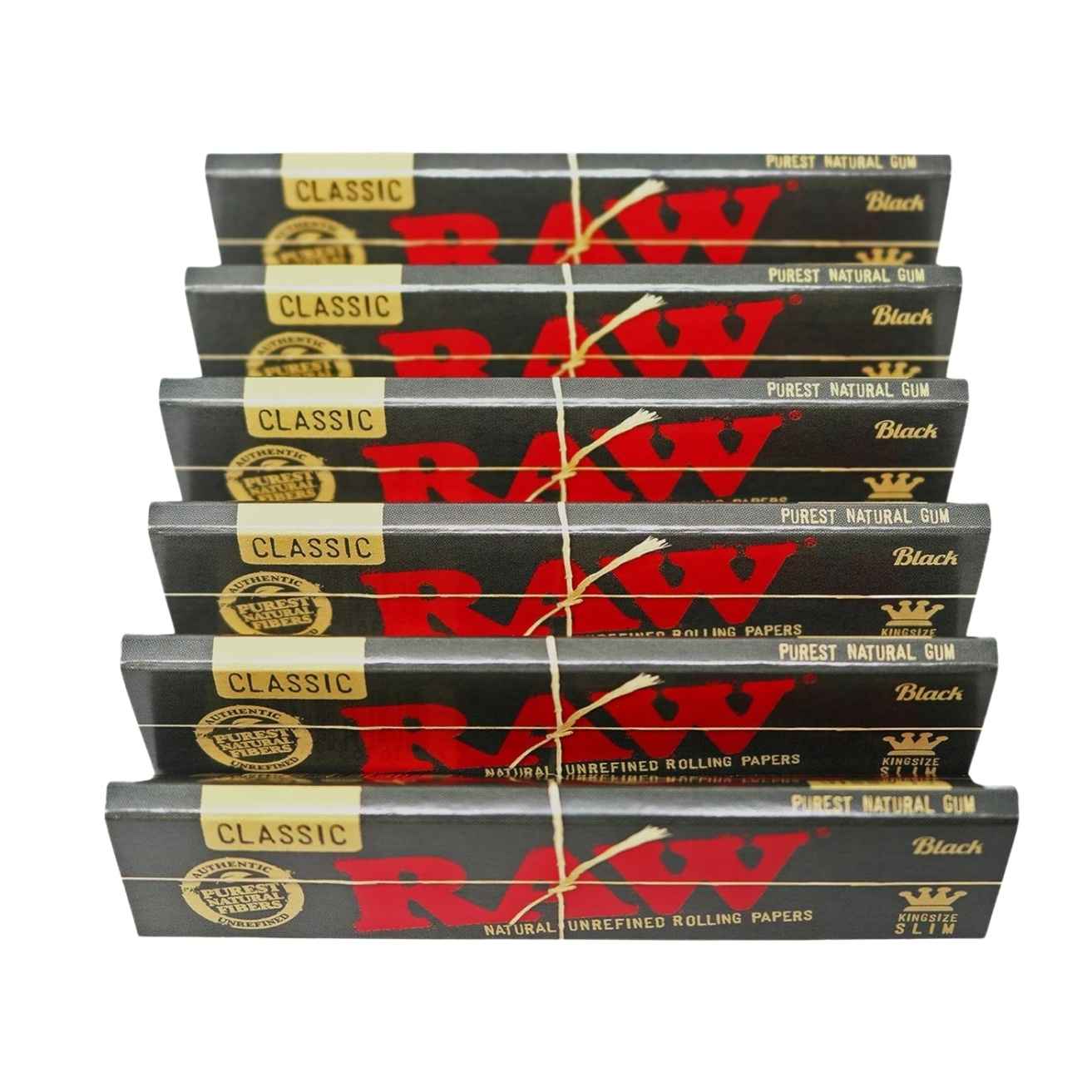 RAW Rolling Papers, Classic Black King Size Slim, 109mm - Green Blazer