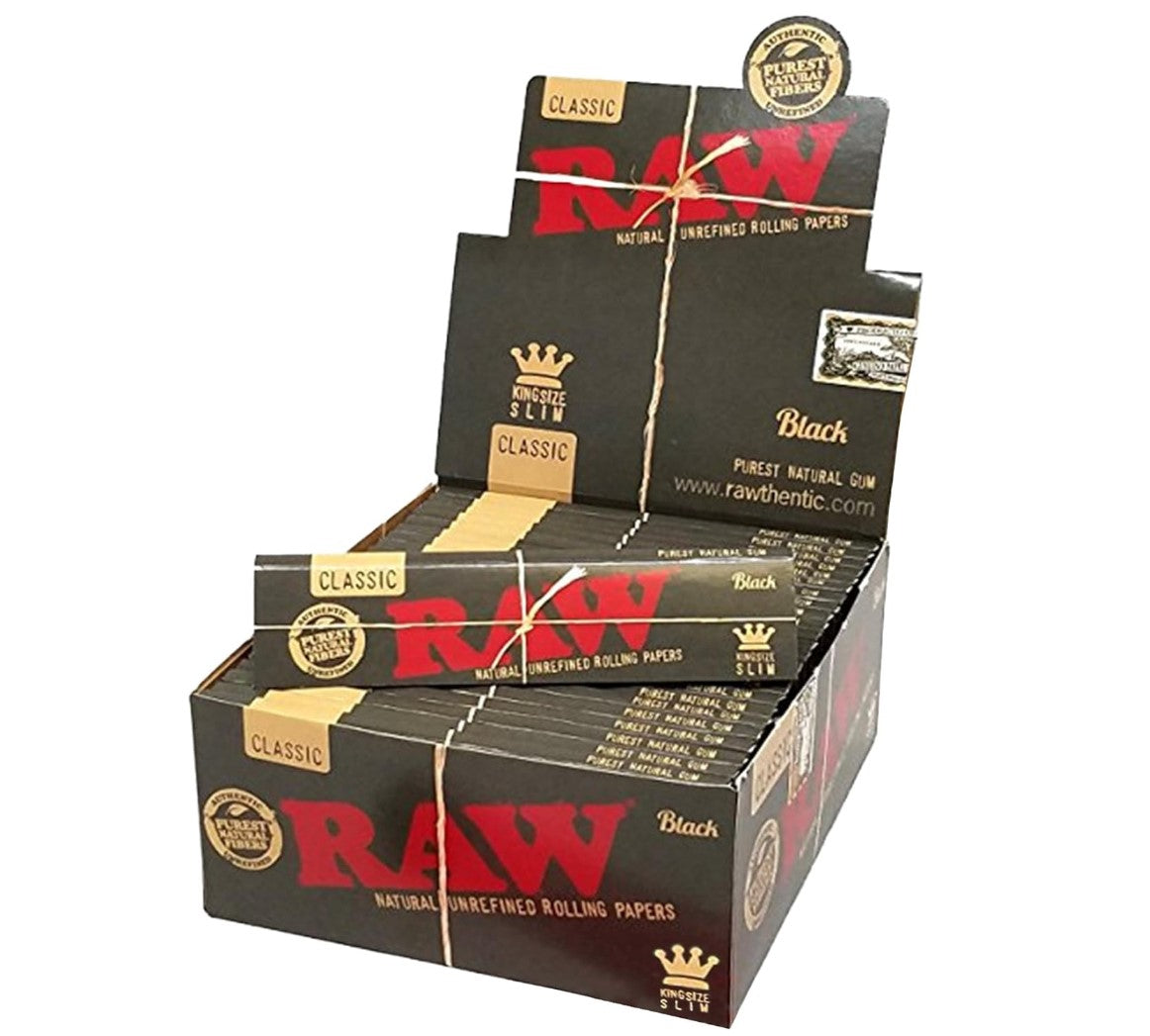 RAW Rolling Papers, Classic Black King Size Slim, 109mm