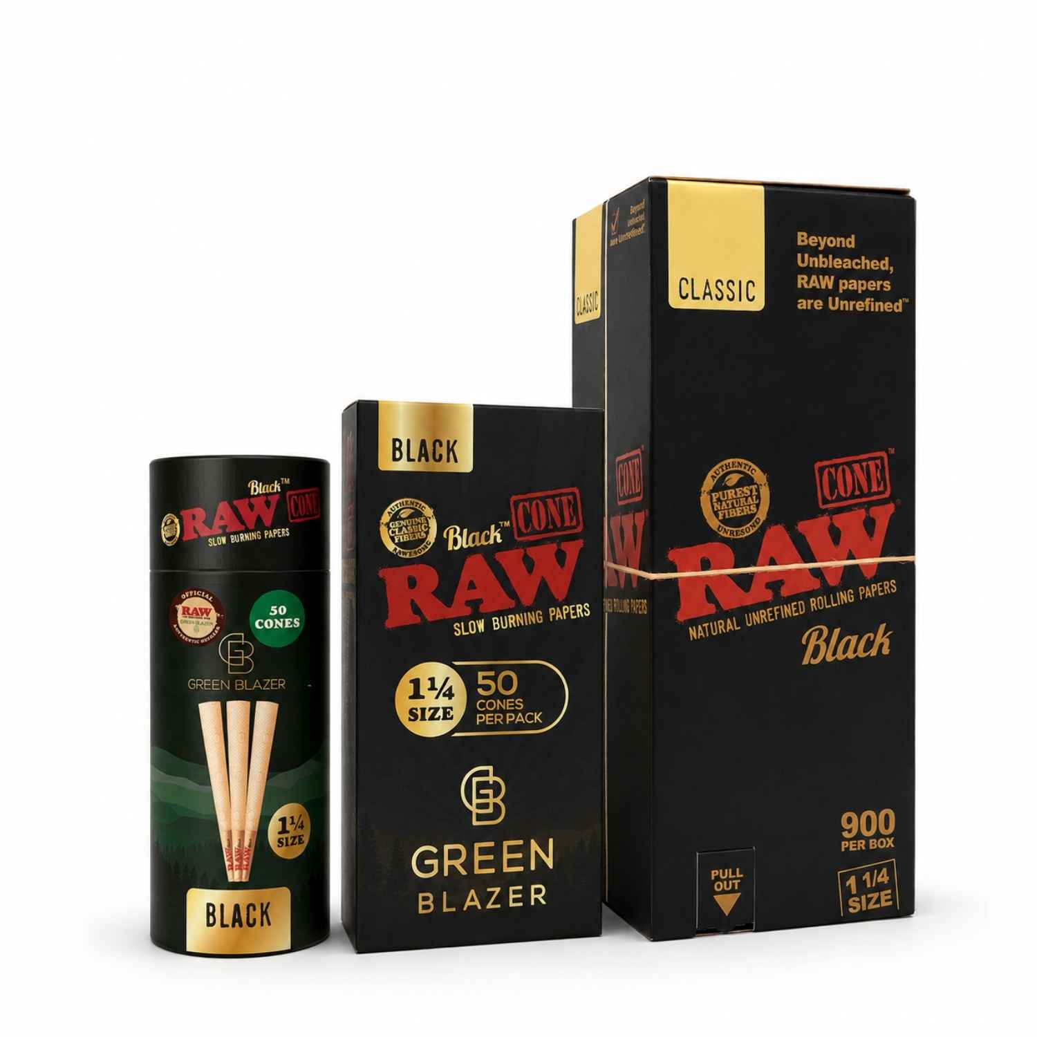RAW Black Cones - 1 1/4