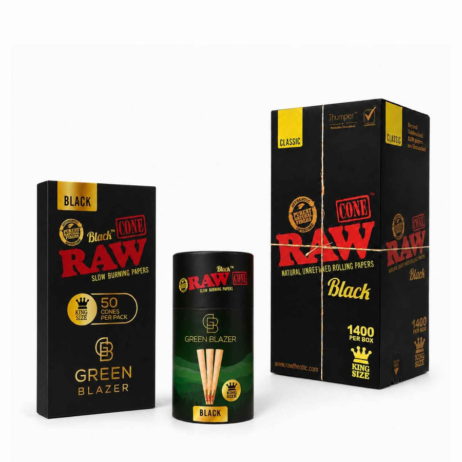 RAW Black King Size Cones