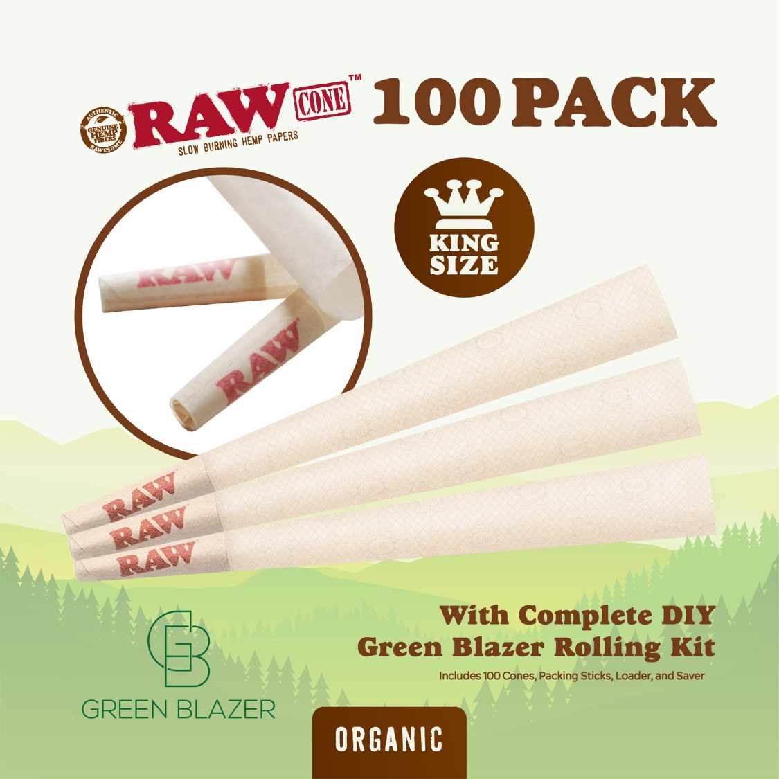 RAW Organic King Size Cones