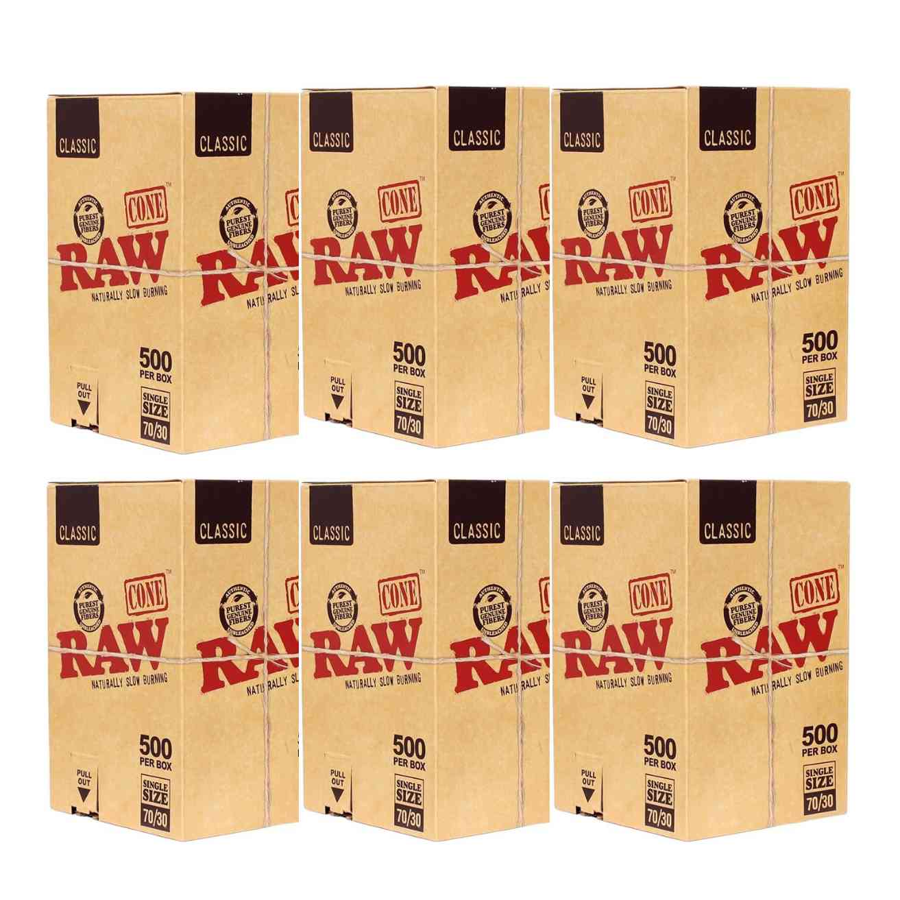 6 boxes of raw dogwalker 70/30 500 count pre rolled cones