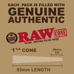 RAW Classic 1 1/4 Pre Rolled Cones - 20 Pack - Green Blazer