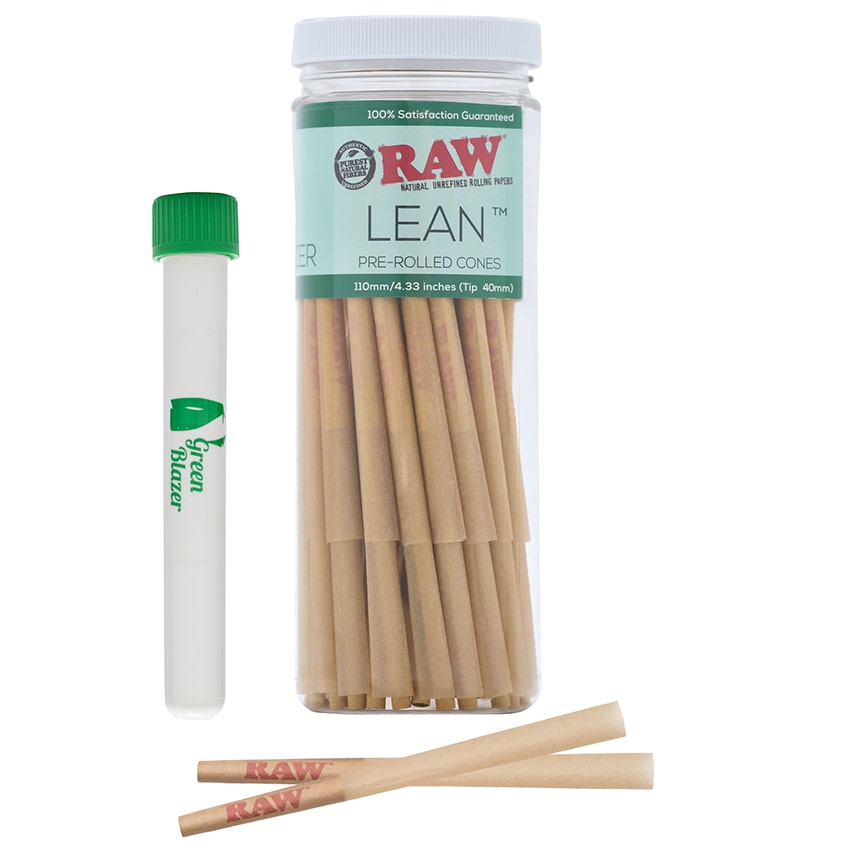 Raw Cones Classic Lean Size 50 pack pre rolled cones Green blazer